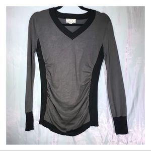 Pink.Rose Grey/Black V-Neck Sweater